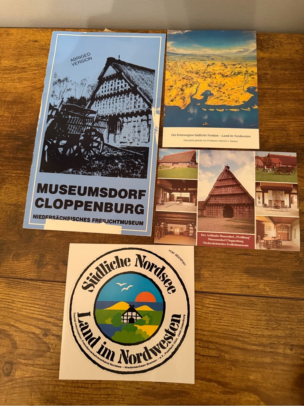 Vintage 1989 Museumsdorf Cloppenburg English Guide Map Postcards‎ Sticker Lot